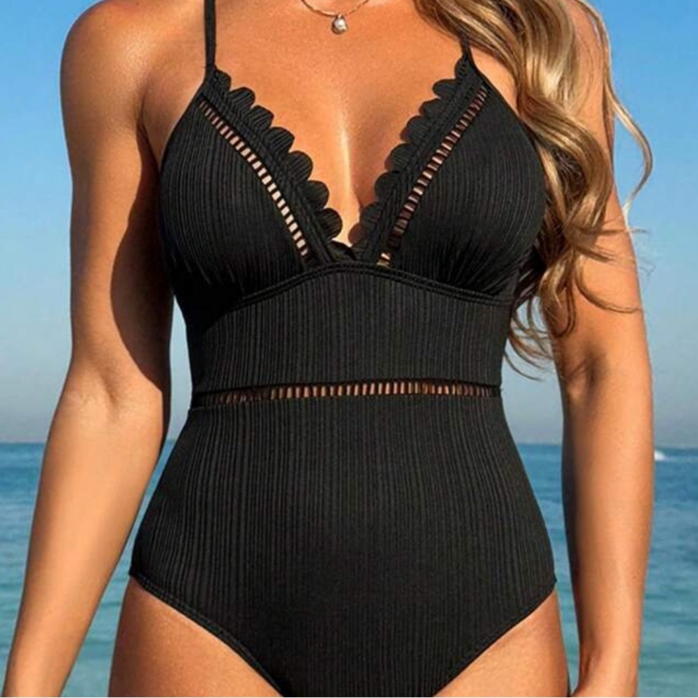 Elegant Black One-Piece Swimsuit